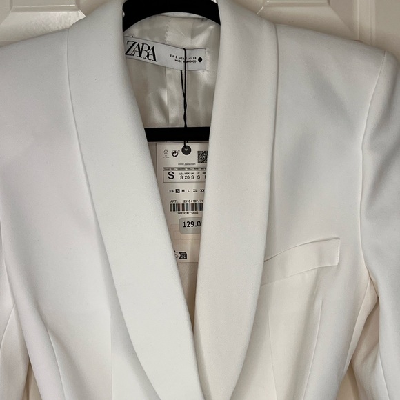 ZARA Belted Tuxedo Jacket NWT - Picture 3 of 9